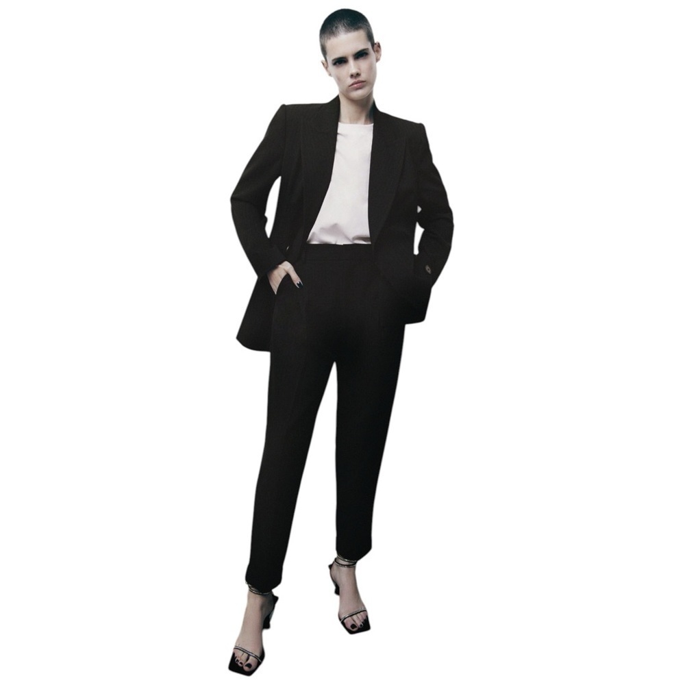 Zara Womens Double Breasted Pinstripe Blazer
